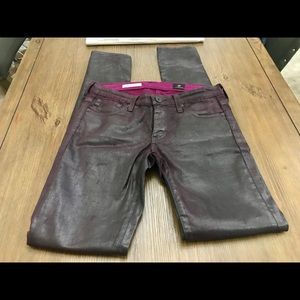 AG Deep purple coated skinny  jeans